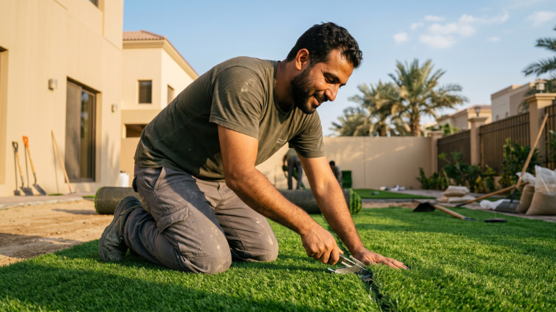 artificial turf grass installation
